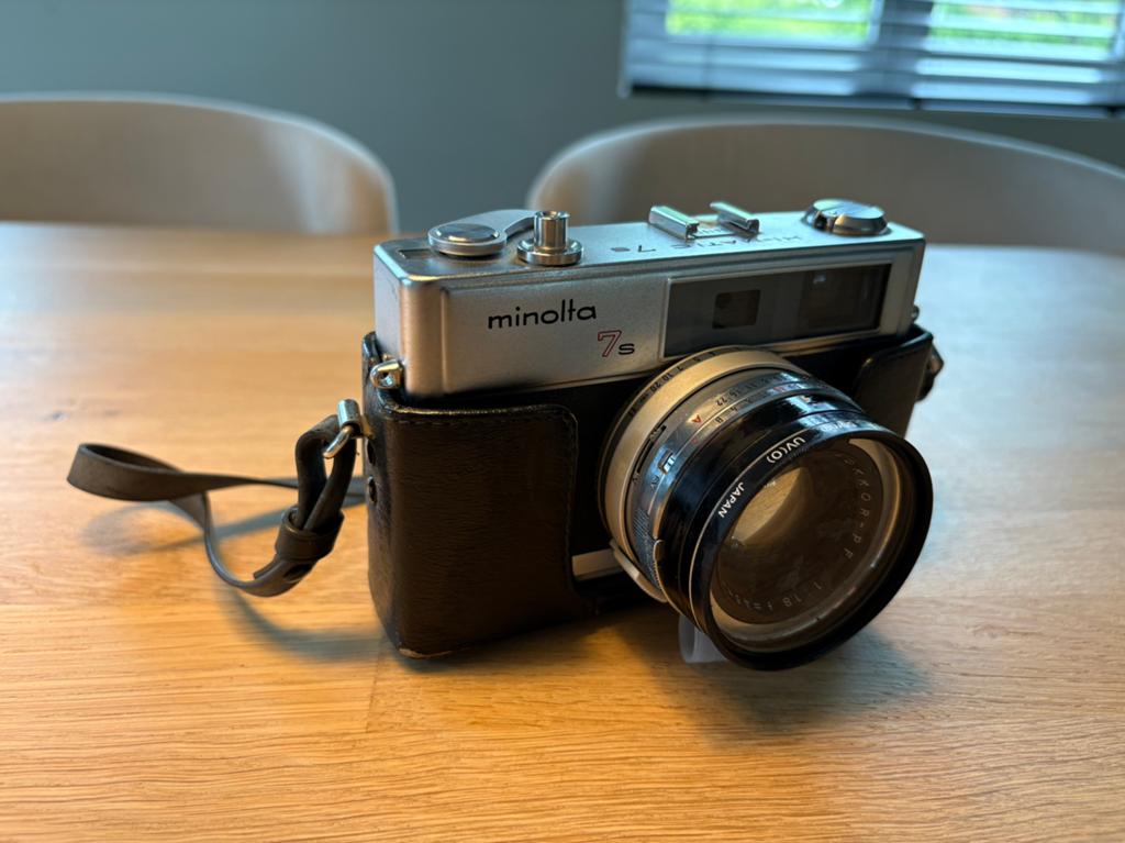 Minolta Hi-matic 7s, Audio, Tv en Foto, Ophalen, Zo goed als nieuw, Minolta