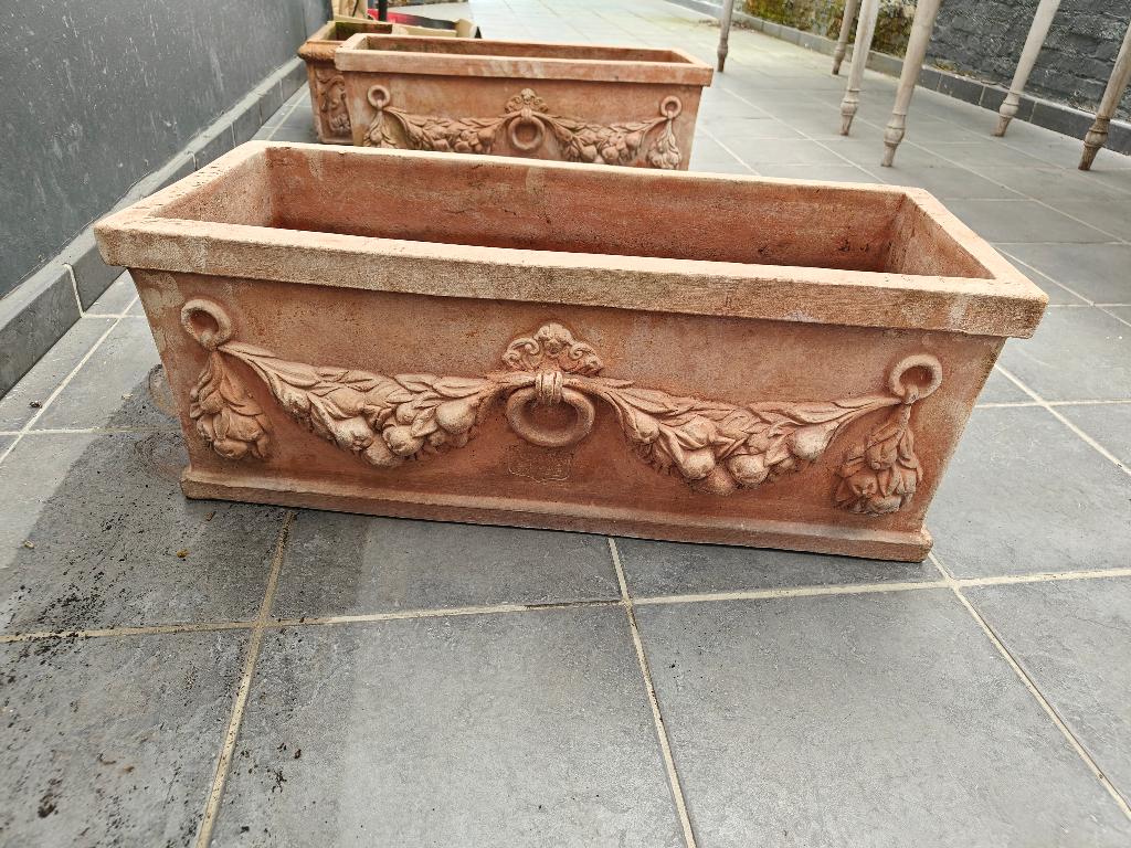 Terracotta Poggi Ugo bloempot 72 x 30 - zeer goede staat, Tuin en Terras, Ophalen of Verzenden, Balkon