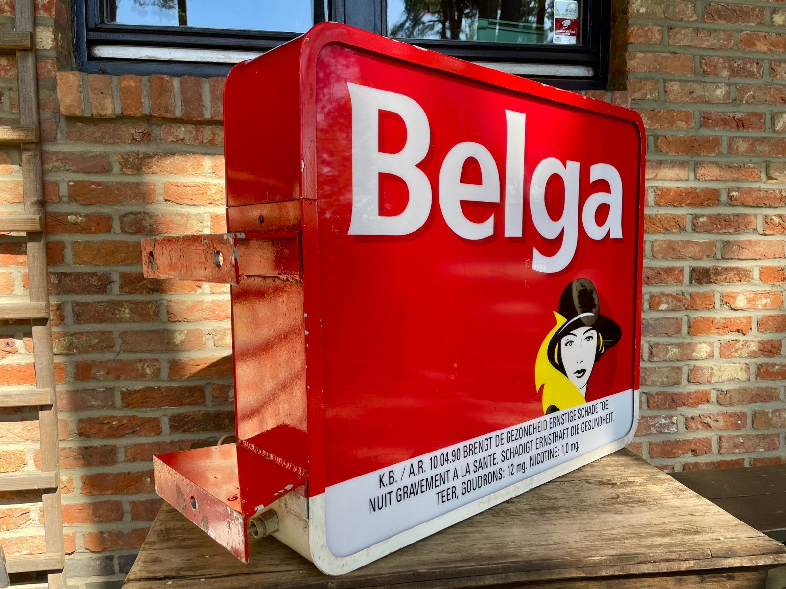 Vintage lichtbak Belga, Verzamelen, Merken en Reclamevoorwerpen, Gebruikt, Ophalen
