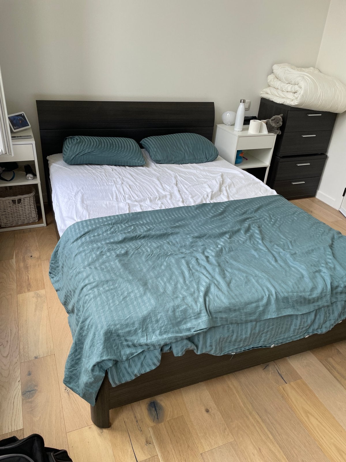 Bedframe + boxspring + matras te koop, Huis en Inrichting, Slaapkamer | Complete slaapkamers, Ophalen, Gebruikt, Twijfelaar