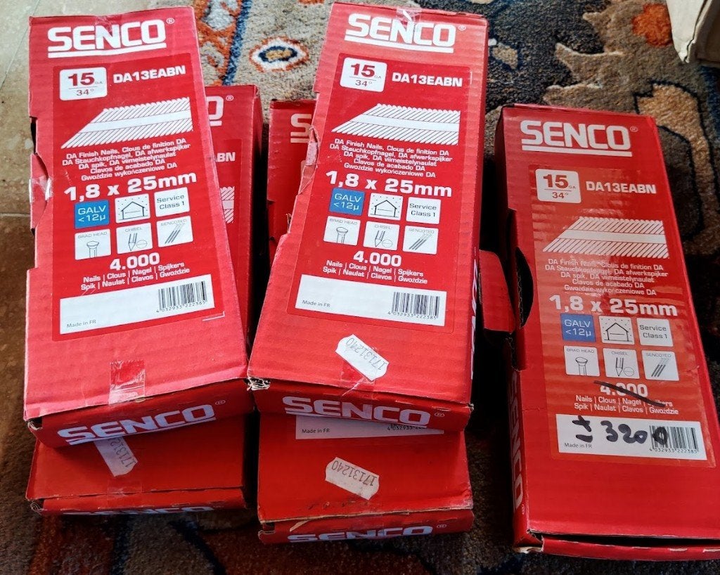 clous senco brads 13eabn 5 boîtes de clous galvanisés 1,8x25, Enlèvement ou Envoi, Neuf, Moins de 50 mm, Clous