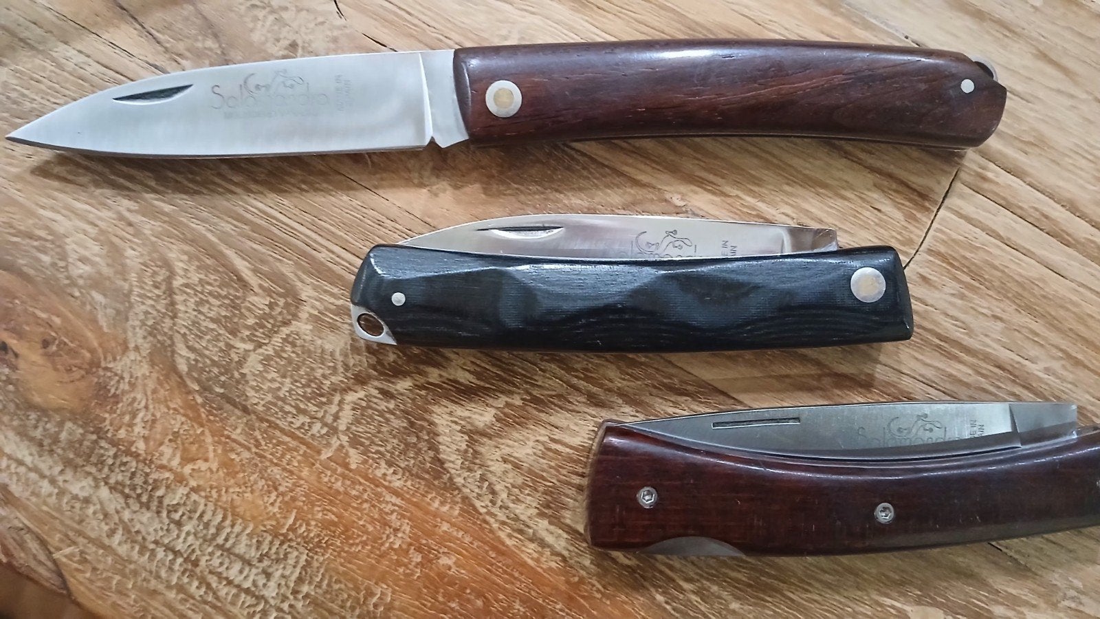 Lot 3 couteaux de poche salamandra, Ophalen