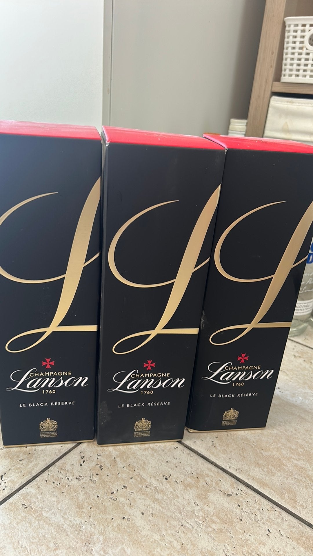 3 bouteilles champagne LANSON le black reserve, Collections, Neuf, Autres régions, Pleine, Champagne