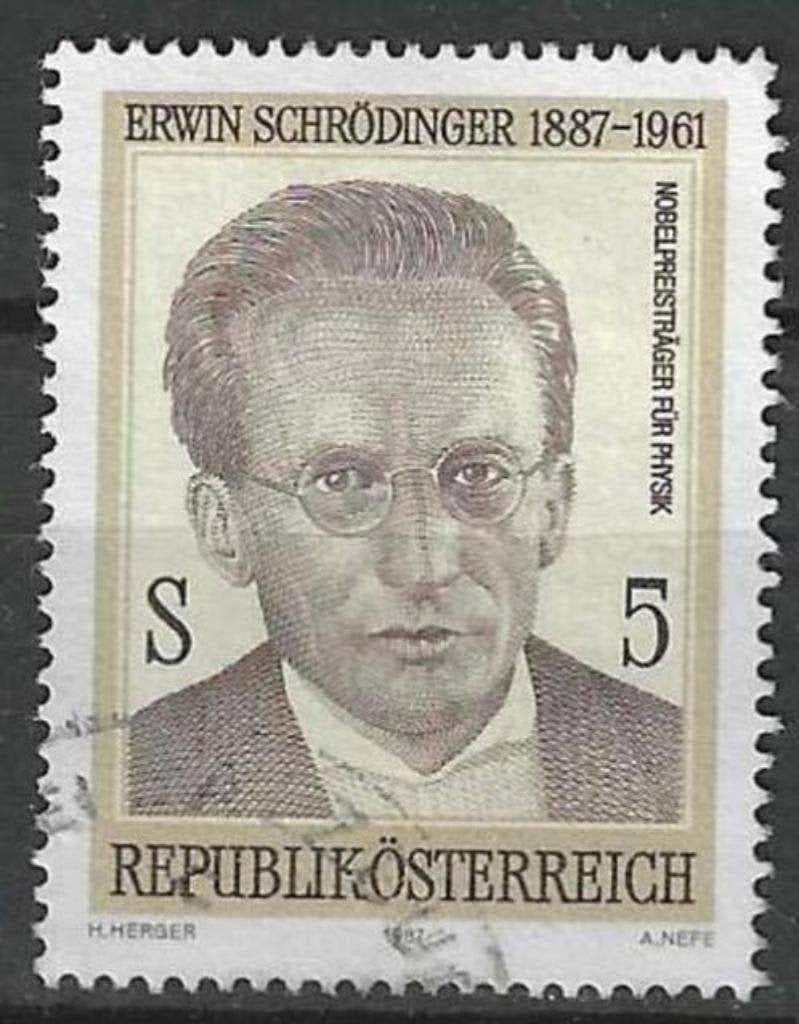 Autriche 1987 - Yvert 1721 - Erwin Schrodinger (ST), Envoi, Affranchi
