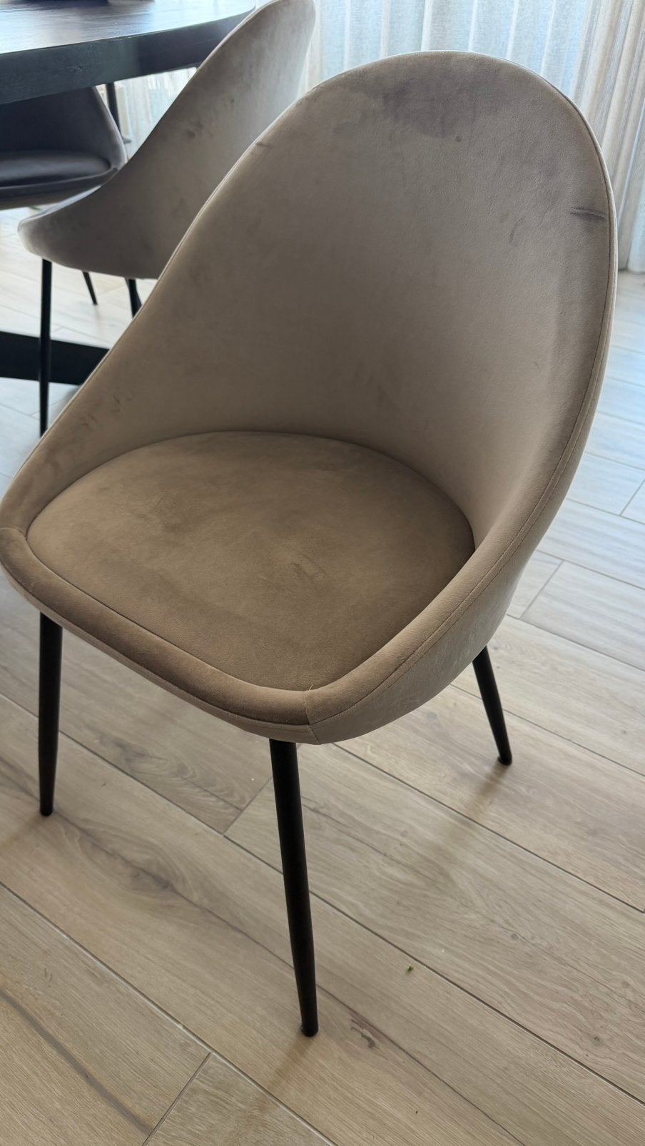 Taupe eetkamer stoelen 6x, Huis en Inrichting, Stoelen, Ophalen, Zo goed als nieuw