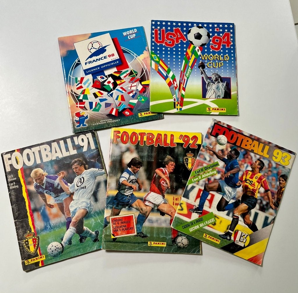 Lot Panini voetbal albums WK94 WK98 BE91 BE92 BE93, Verzamelen, Ophalen of Verzenden, Gebruikt, Spelerskaart