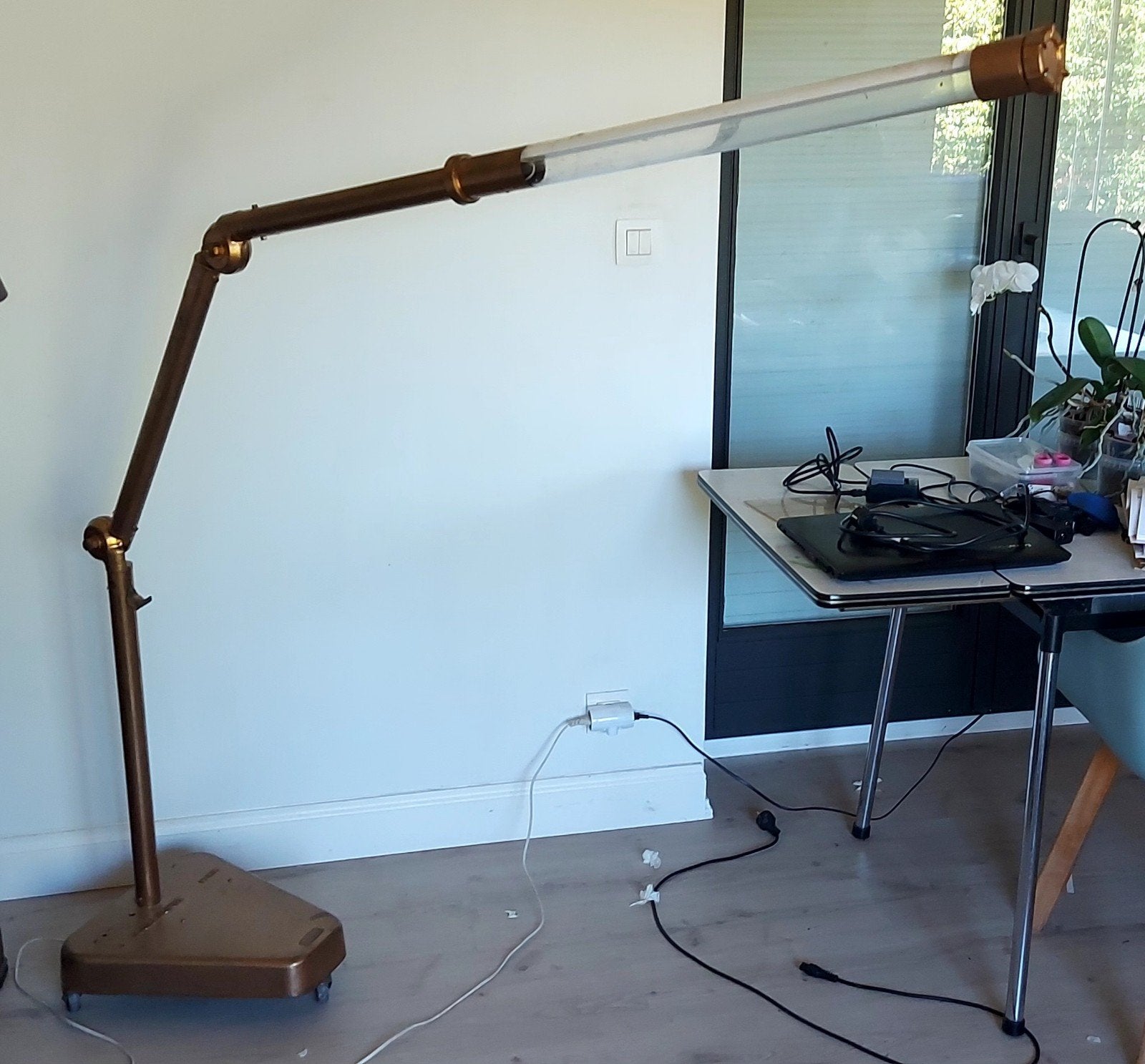 garage lamp met ledverlichting, Huis en Inrichting, Ophalen, Zo goed als nieuw, Metaal, Retro