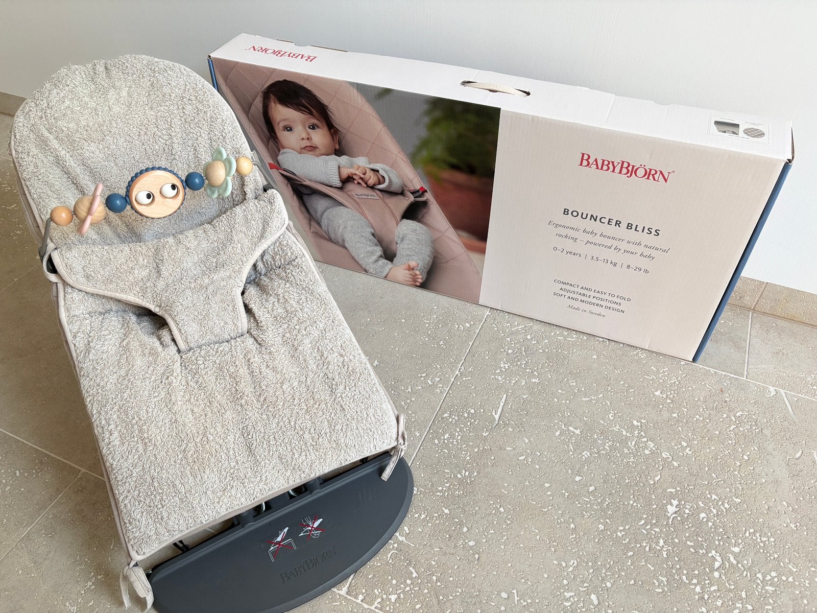 Wipper/relax Babybjorn incl inlegkussen &speelboog &draagzak, Kinderen en Baby's, Wipstoeltjes, Ophalen, Zo goed als nieuw