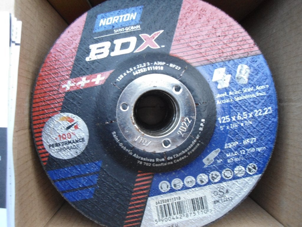 afbraamschijven bdx metaal/inox 27 125x6,5x22,2 norton Nieuw, Doe-het-zelf en Bouw, Ophalen of Verzenden, Nieuw