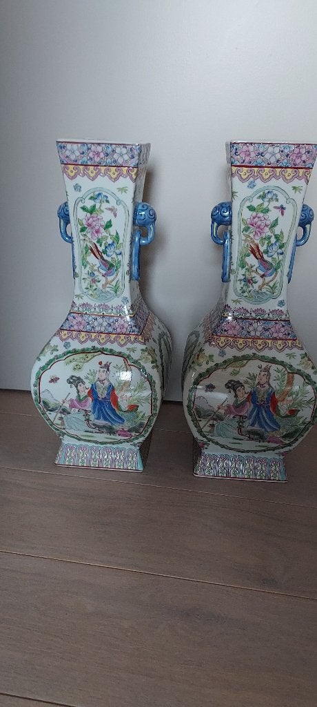 2 vases chinois, 47 cm, Comme neuf, Enlèvement, Pierre/céramique