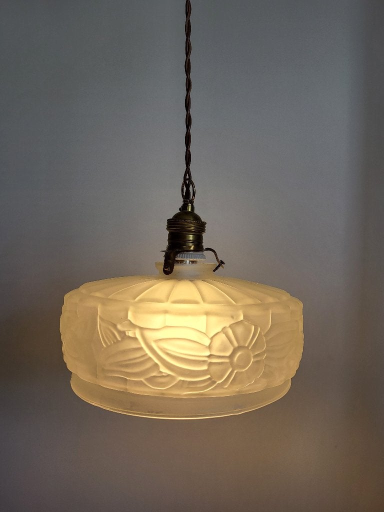 art deco hanglamp glas, Ophalen of Verzenden, Glas