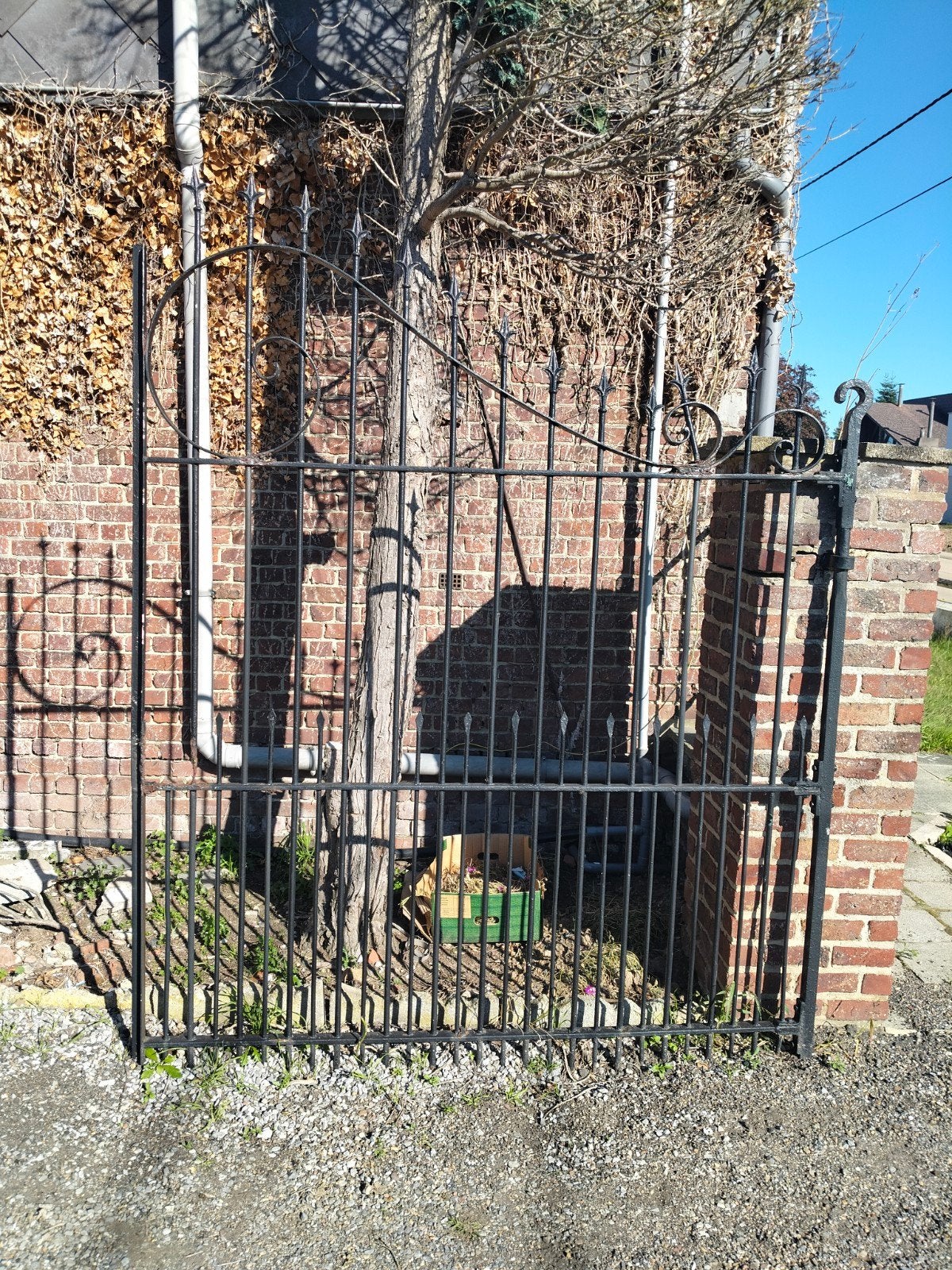2-delige poort ijzer, Tuin en Terras, Ophalen, Gebruikt, IJzer, Sierhekwerk