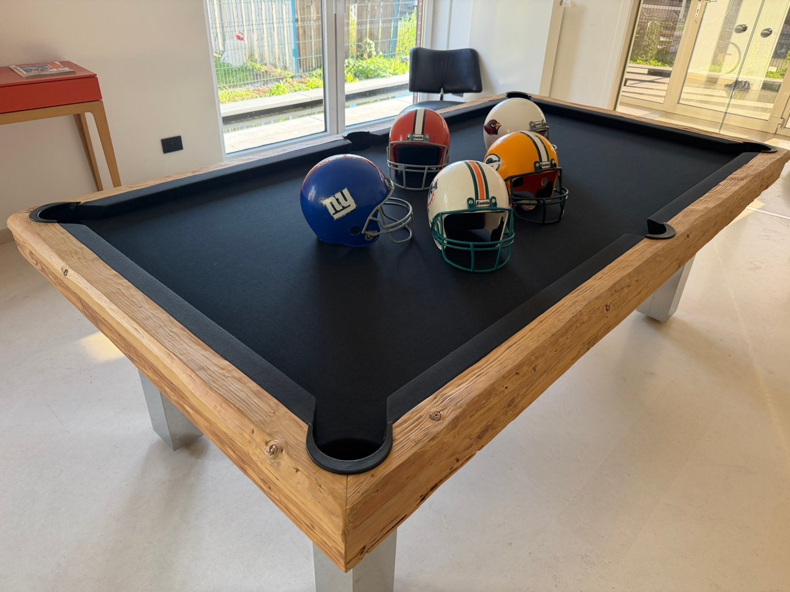 Vintage NFL-displayhelmen uit de jaren 90, set van 5, Ophalen of Verzenden, Gebruikt, Reclamebord