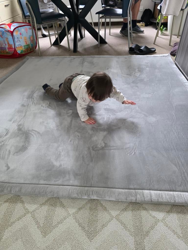 Vierkante speelmat grijs voor kinderen 200x200 cm, Ophalen