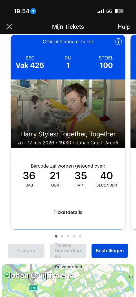 1 ticket Harry Styles, Ophalen of Verzenden, Nieuw