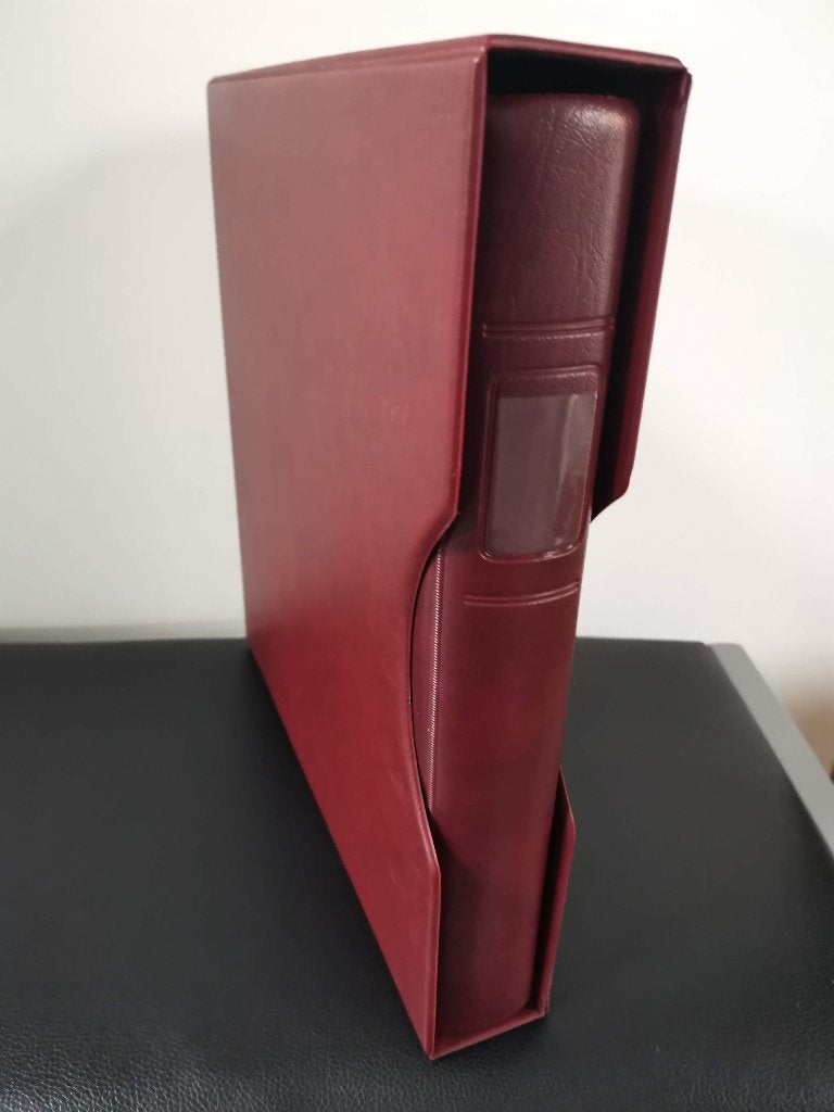 Album Lindner rouge foncé, pochette + pages gratuites Chypre, Enlèvement ou Envoi, Album de collection