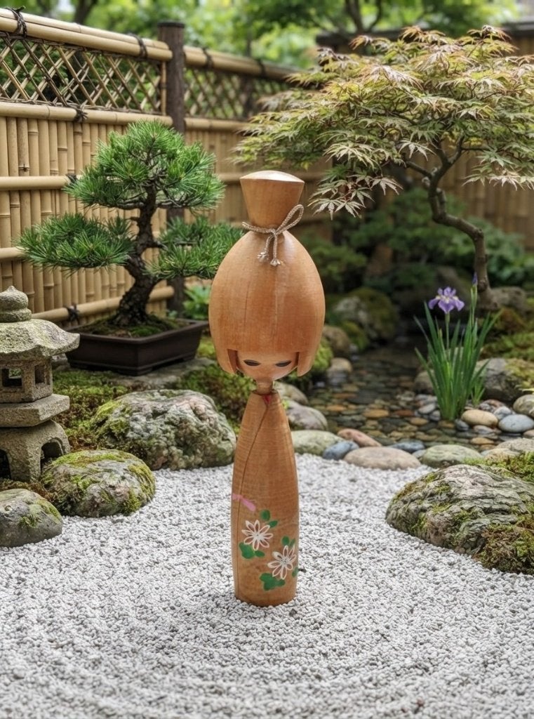 Magnifique kokeshi Kikuhime de Takahashi Toshiharu, Antiquités & Art, Enlèvement ou Envoi, Japon, Bois, Peint