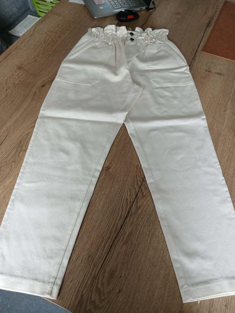 Wijde lichte enkelbroek (jeansstof), Kleding | Dames, Broeken en Pantalons, Wit, Johanna Paris, Maat 42/44 (L), Ophalen of Verzenden