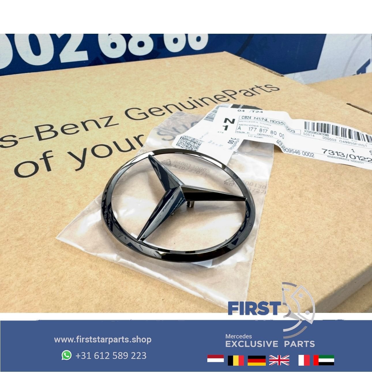 W206 STER Kofferbak LOGO achterklep EMBLEEM zwart W176 W117, Auto-onderdelen, Gebruikt, -, Ophalen of Verzenden, -