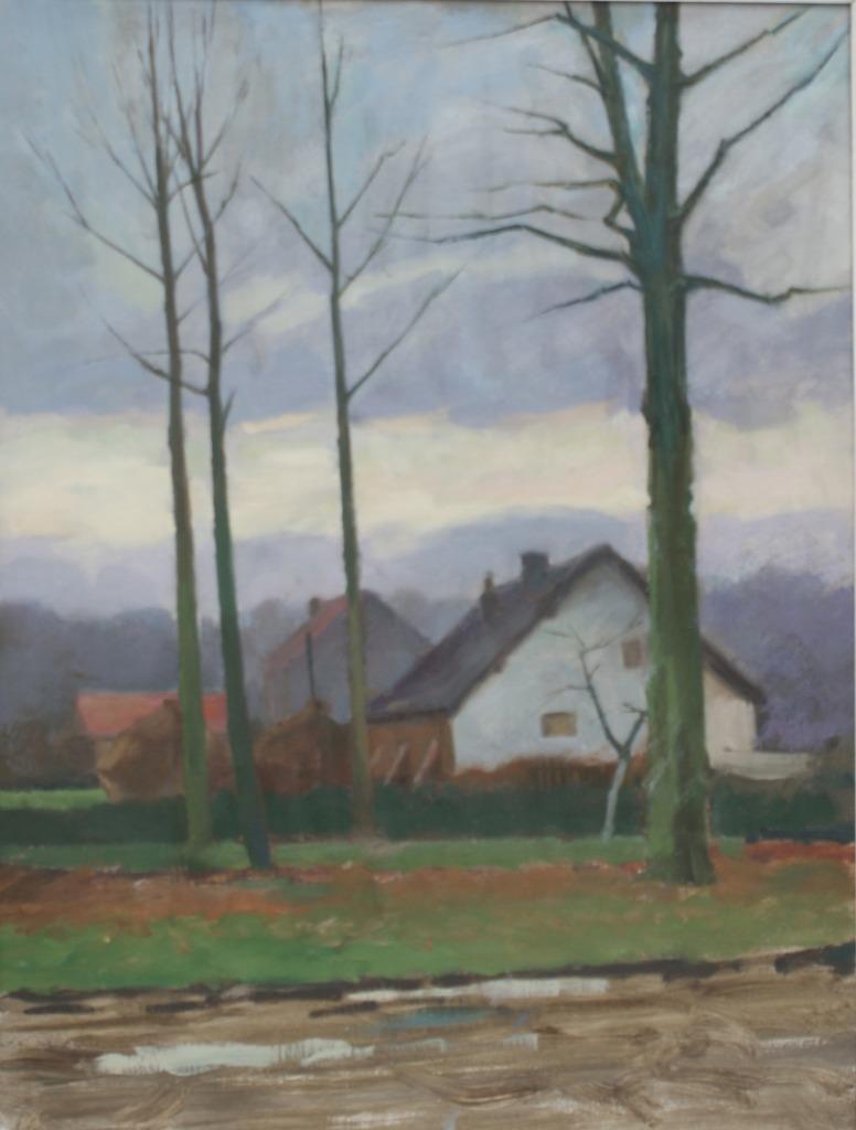 Robert Van Cauwenberghe (1905-1985): Landschap (O/D, 60x75), Ophalen of Verzenden