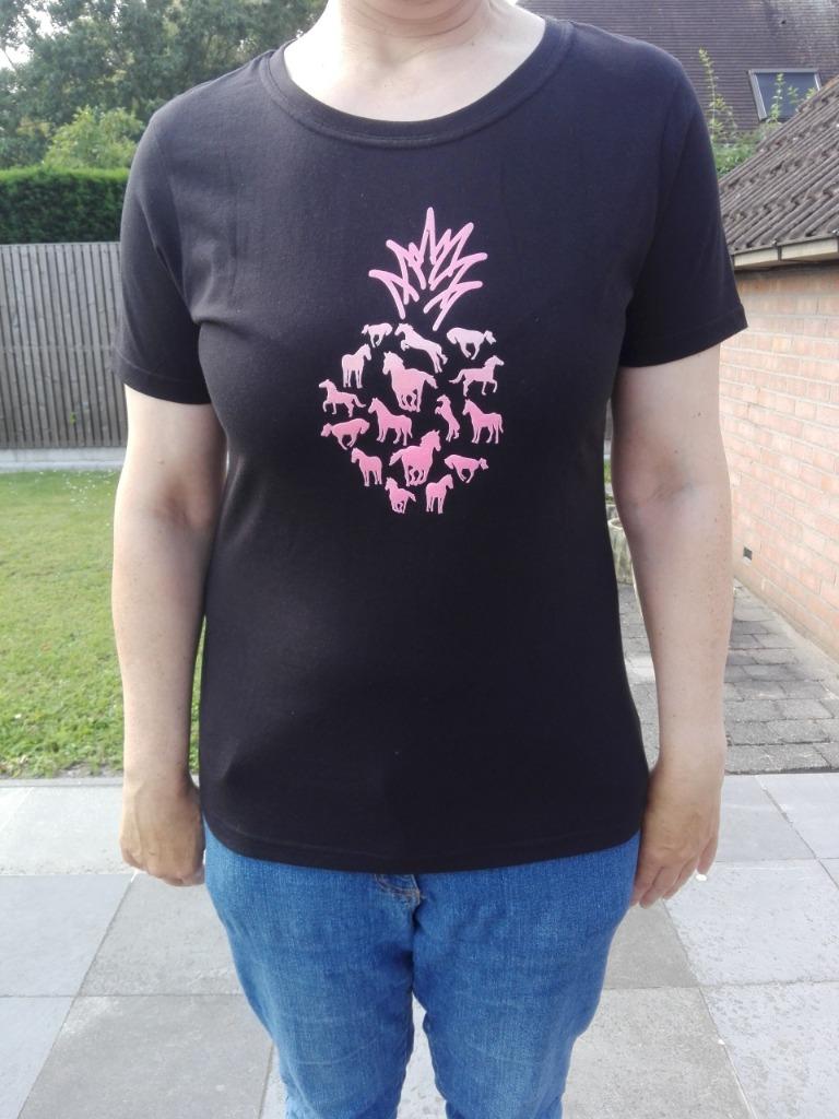 t-shirt paard ananas, Ophalen of Verzenden, Nieuw, Zwart