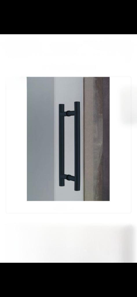 Glazen deur Thytan met zwart beslag. NIEUW!, Enlèvement