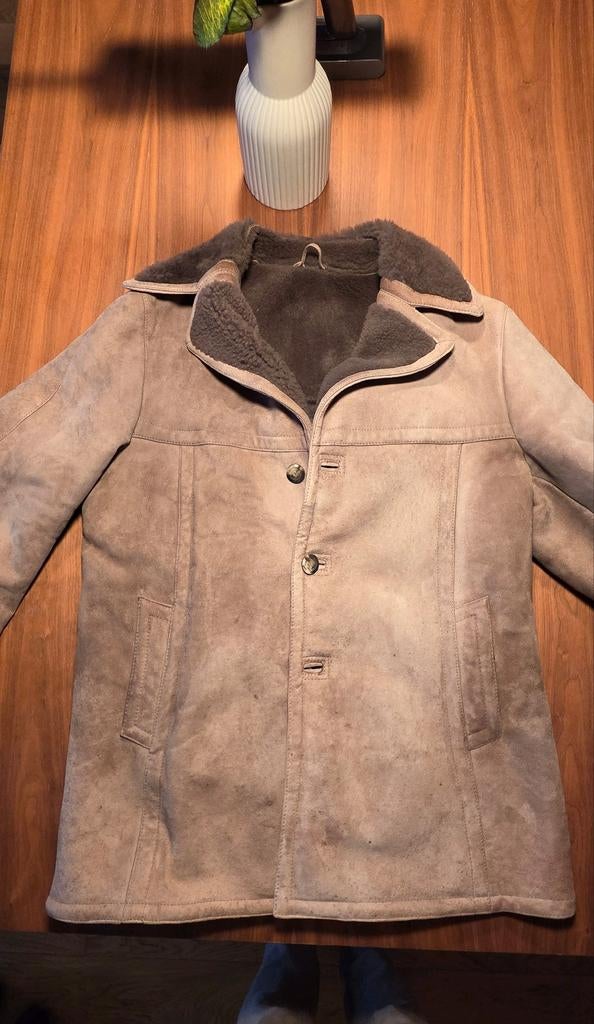 Strong and Fisher Woolskin - Vintage Lederen Mantel, Ophalen of Verzenden