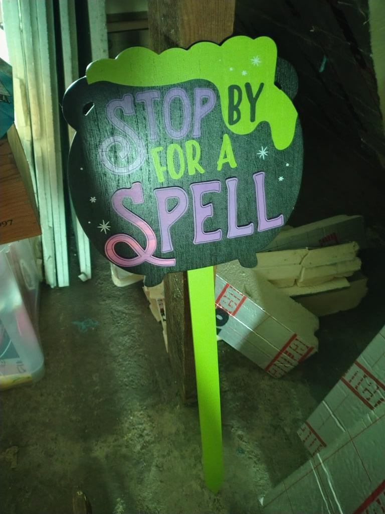 plakkaat  stop by for a spell halloween, Enlèvement, Neuf, Décoration