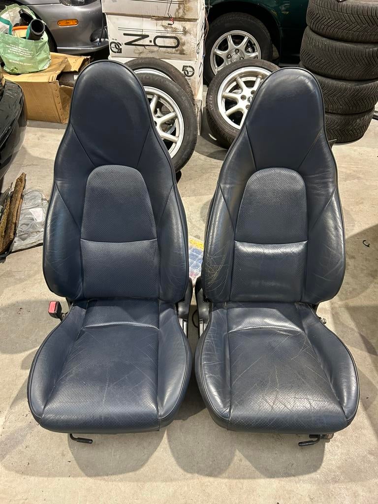 Blauw lederen zetels met stuur MX5, Auto-onderdelen, Interieur en Bekleding, Ophalen, Mazda