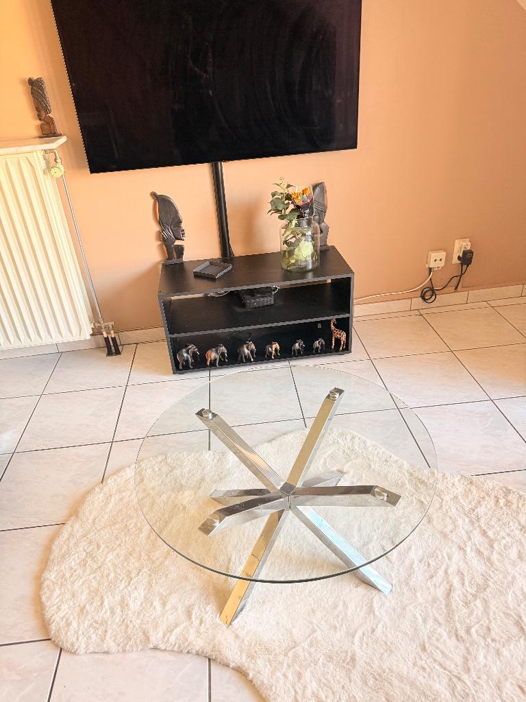 Table, Maison & Meubles, Tables | Tables à manger, Enlèvement, Utilisé, Rond, Verre