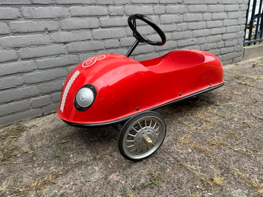 Oude metalen trapauto / 3 wieler, Antiek en Kunst, Ophalen