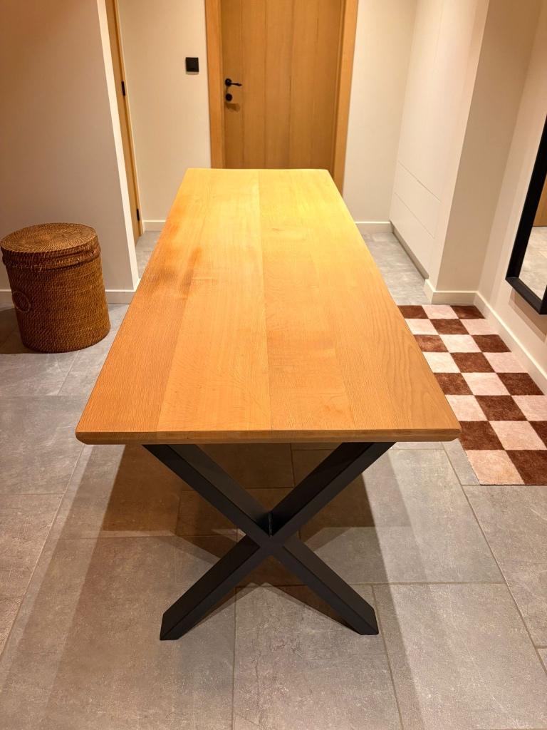 Eiken tafel 220 x 73 cm, Huis en Inrichting, Tafels | Eettafels, Ophalen, Gebruikt, Eikenhout
