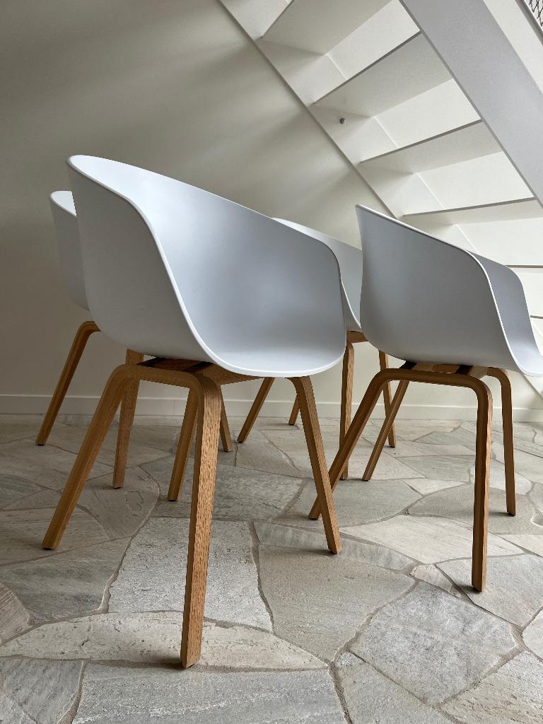 set van 4 stoelen HAY, Huis en Inrichting, Gebruikt, Wit, Vier, Ophalen