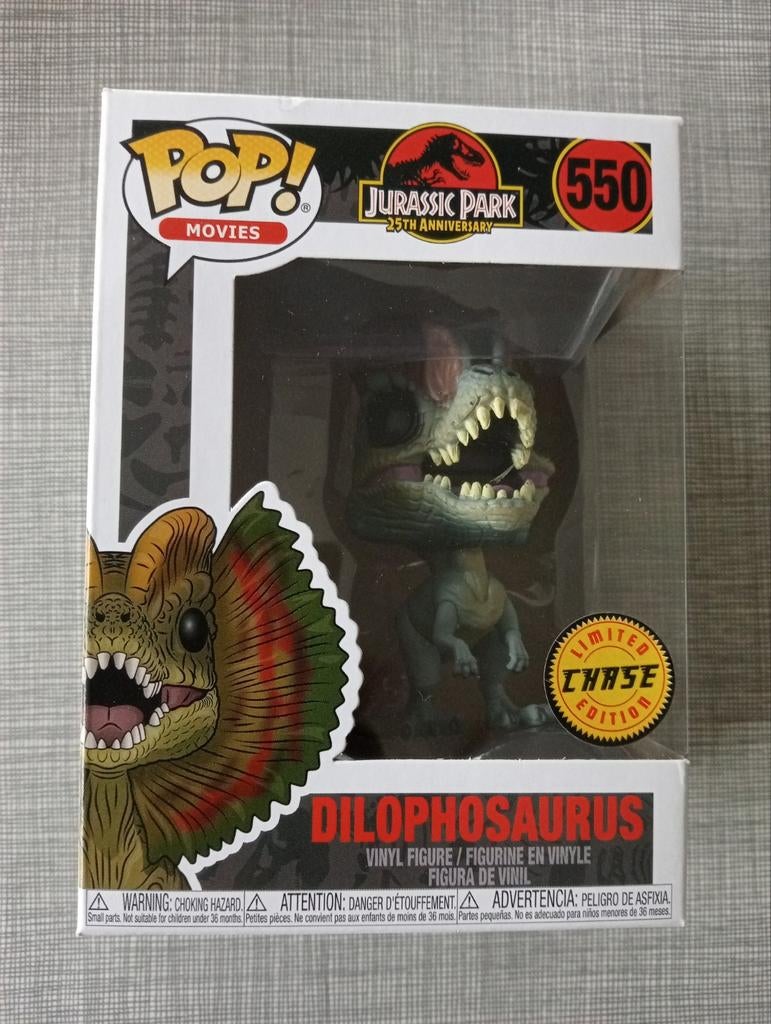 Funko pop Dilophosaure #550 édition Chase Jurassic Park, Enlèvement ou Envoi, Comme neuf