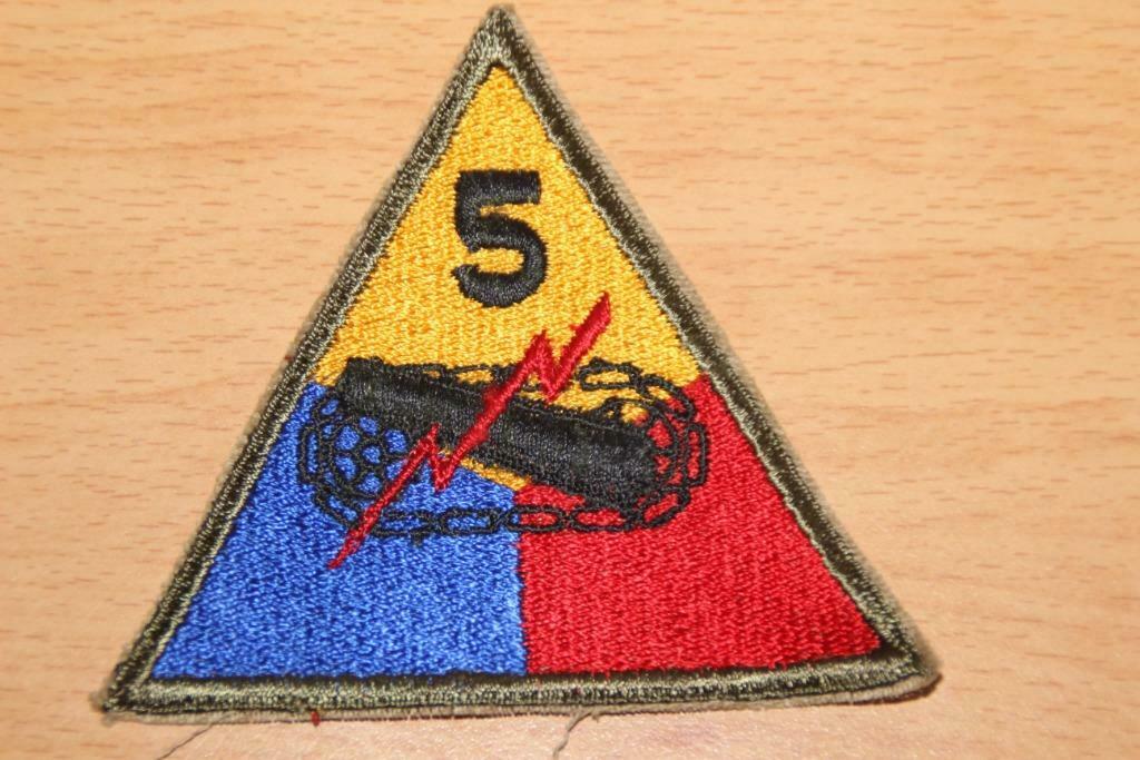 US WW2 Patch "5Th Armored Division", Collections, Envoi, Armée de terre, Emblème ou Badge