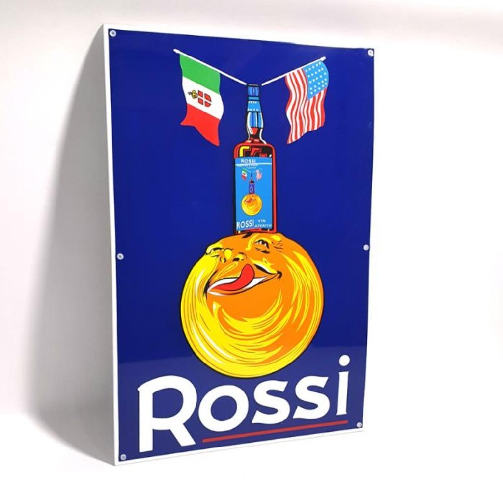 Rossi emaille reclame bord mancave bar cafe decoratie borden, Verzamelen, Ophalen of Verzenden, Zo goed als nieuw, Reclamebord