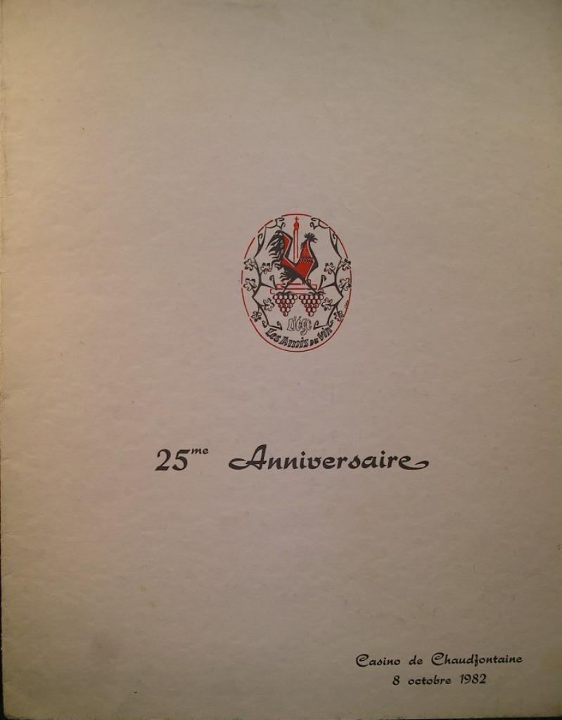 VINTAGE/MENU CASINO DE CHAUDFONTAINE 1982/25e ANNIVERSAIRE, Enlèvement ou Envoi, Utilisé, Autres types