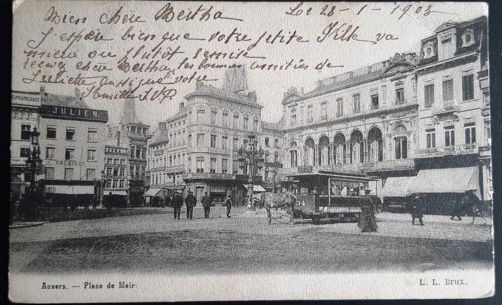 Anvers ANVERS PONT DE MEIR 1903 !, Envoi