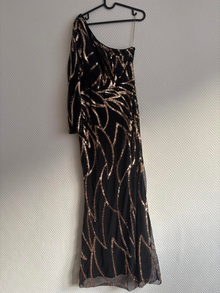 Miss Ord - Zwart/Goud - XL, Kleding | Dames, Galajurk, Maat 46/48 (XL) of groter, Ophalen of Verzenden, Gedragen