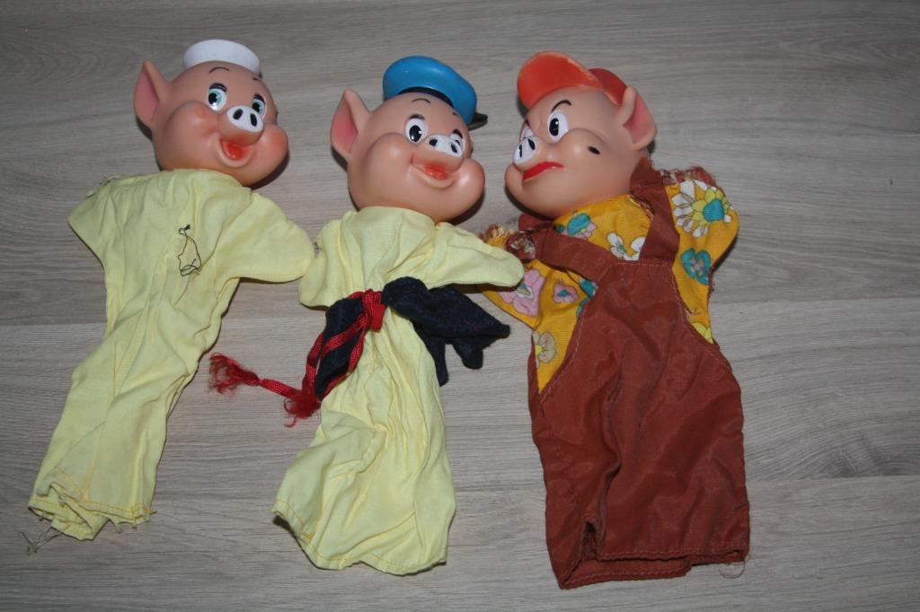 Disney , 3 biggetjes , originele handpoppen Famosa, Enlèvement ou Envoi, Autres personnages, Utilisé, Autres types
