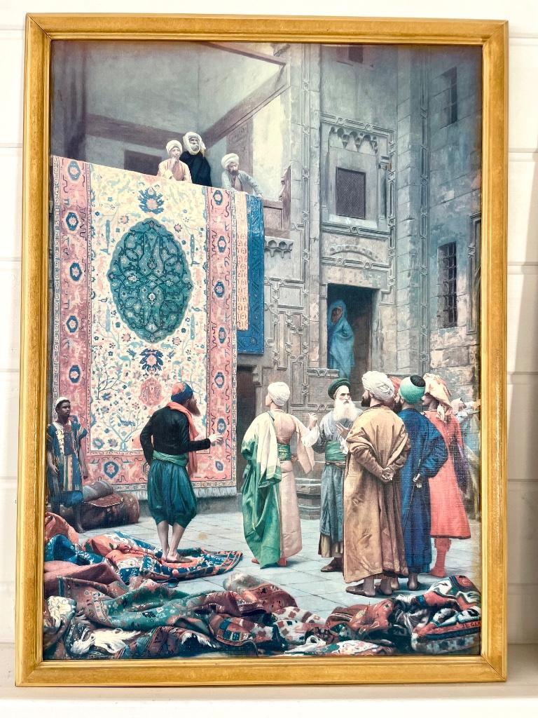 Cadre : le marchand de tapis de Jean-Léon Gérôme (le Carter), Antiquités & Art, Art | Peinture | Classique, Enlèvement ou Envoi