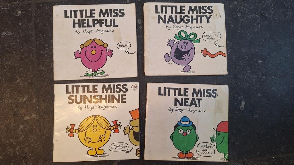 set van 4 vintage Little Miss boekjes Roger Hargreaves (EN), Ophalen, Gelezen, Roger Hargreaves