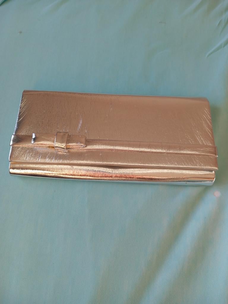 Pochette soirée argentée. 23x12 cm + gants assortis, Enlèvement ou Envoi