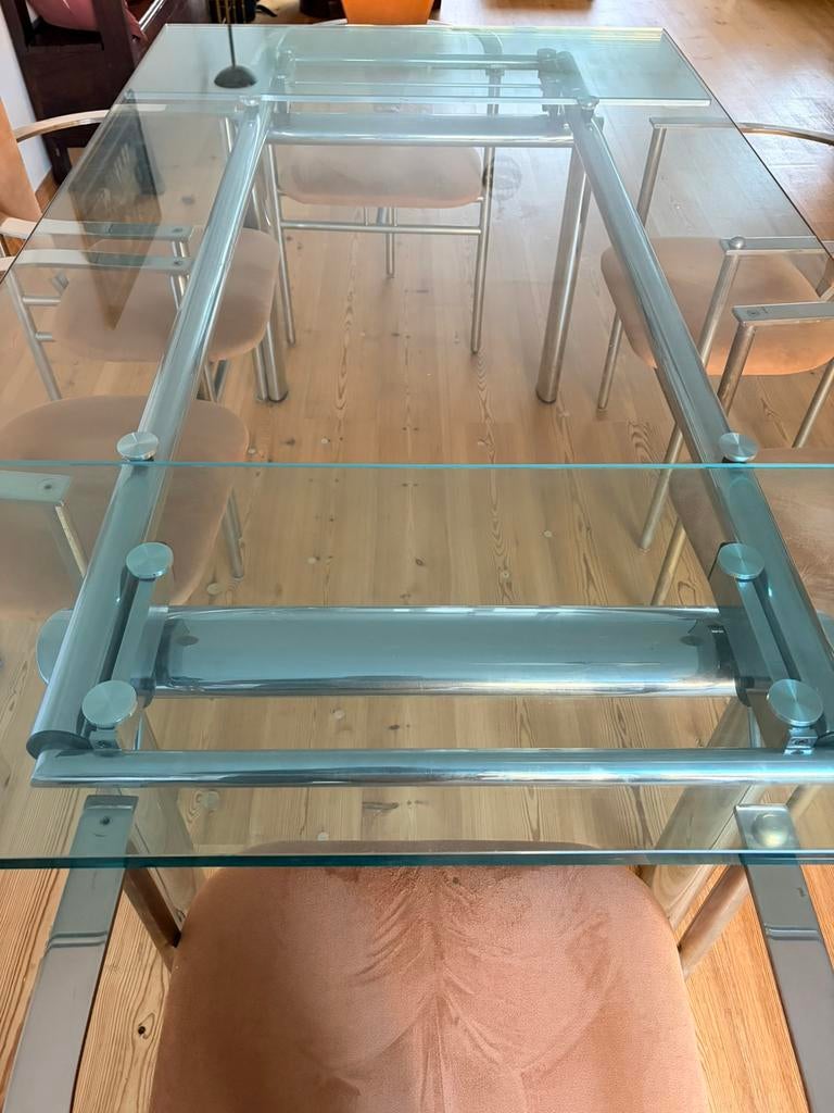 Table à mangeren verre et 6 chaises, Ophalen, Glas