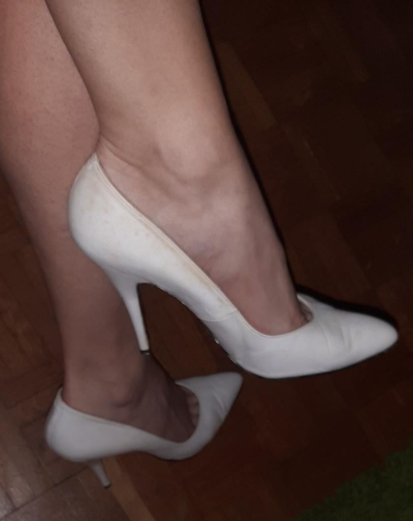 Witte pumps leder 40/5, Verzenden, Gedragen, Pumps