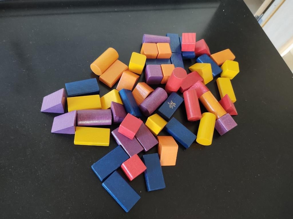 Houten bouwblokken, heel goede staat, Ophalen of Verzenden, Zo goed als nieuw, Overige merken