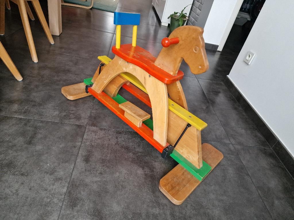 Vintage Speelpaard voor kinderen - massief hout, Kinderen en Baby's, Speelgoed | Houten speelgoed, Ophalen, Gebruikt, Duw- of Trekspeelgoed