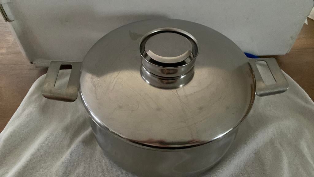 Demeyere kookpot silvinox18/10 21 cm boven geen inductie(6)k, Huis en Inrichting, Keuken | Potten en Pannen, Ophalen, Gebruikt