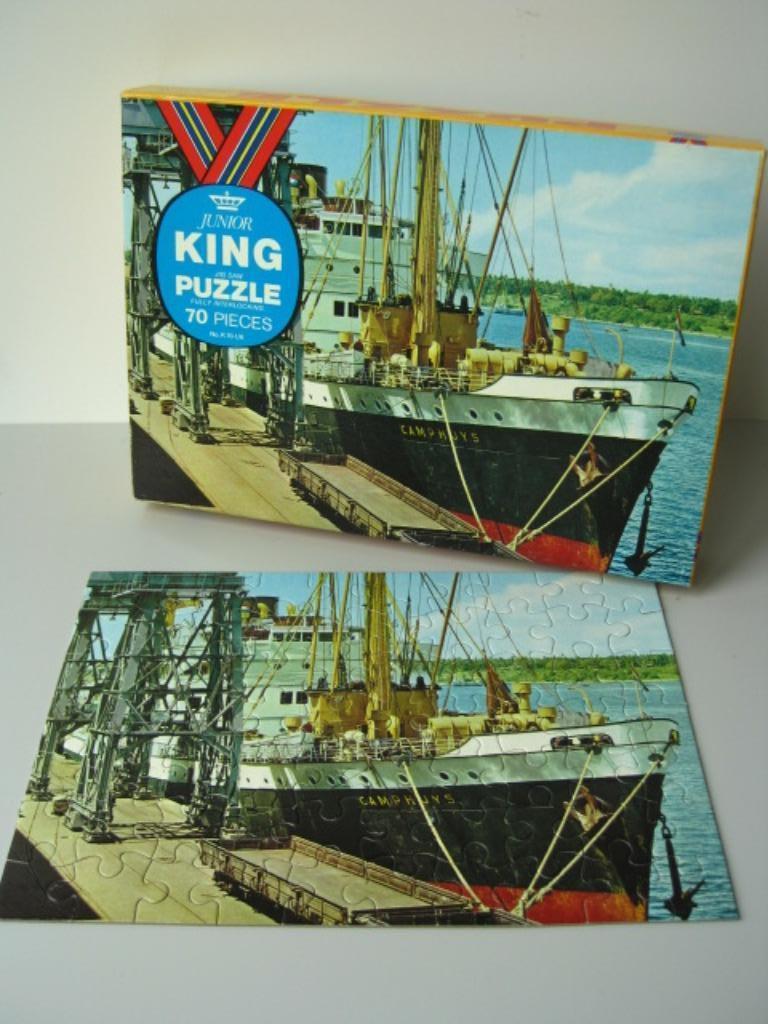 King puzzel 70 stukjes - vanaf 5 jaar - vissersboot, Kinderen en Baby's, Ophalen of Verzenden, Meer dan 50 stukjes, Gebruikt, 6 jaar of ouder