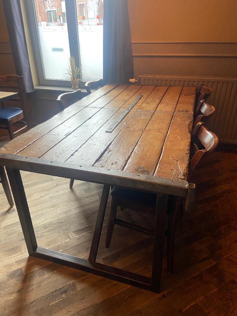 Table industrielle 200 cm x 100 cm, Gebruikt, 50 tot 100 cm, Vijf personen of meer, 150 tot 200 cm